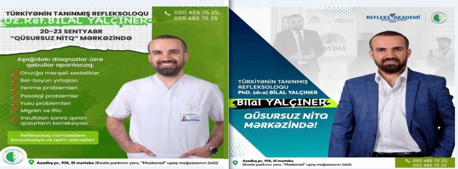 Bilal YALÇINER hocamız 20-23 Eylül arasında Bakü’de Qüsursuz Nitq Merkezinde olacaktır.